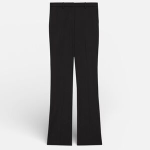 THEORY Black Stretch Wool Trousers  6 Tailor Flared Slim Leg Capsule Wardrobe